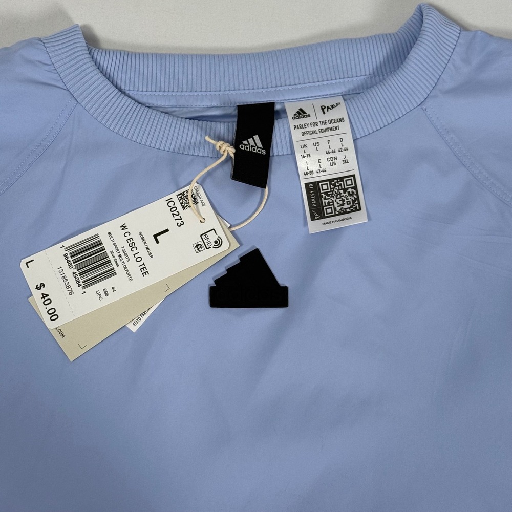 Adidas x Parley City Escape Tee Blue Dawn Oversized Short‎ Sleeve NWT Womens L